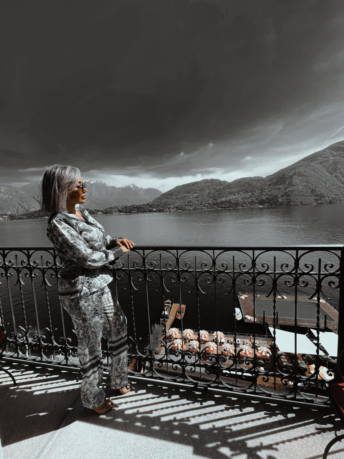 Woman overlooking Lake Como